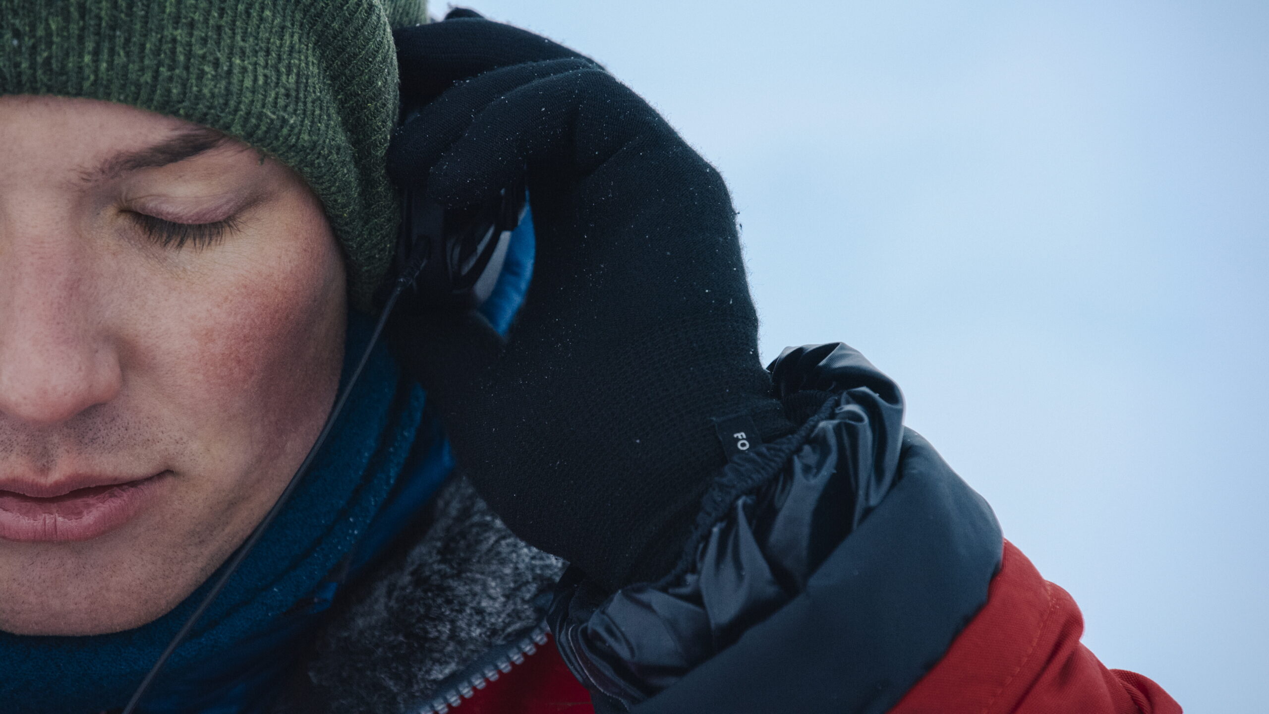 Tom Richards recording sound on location in the Arctic for Earthsounds